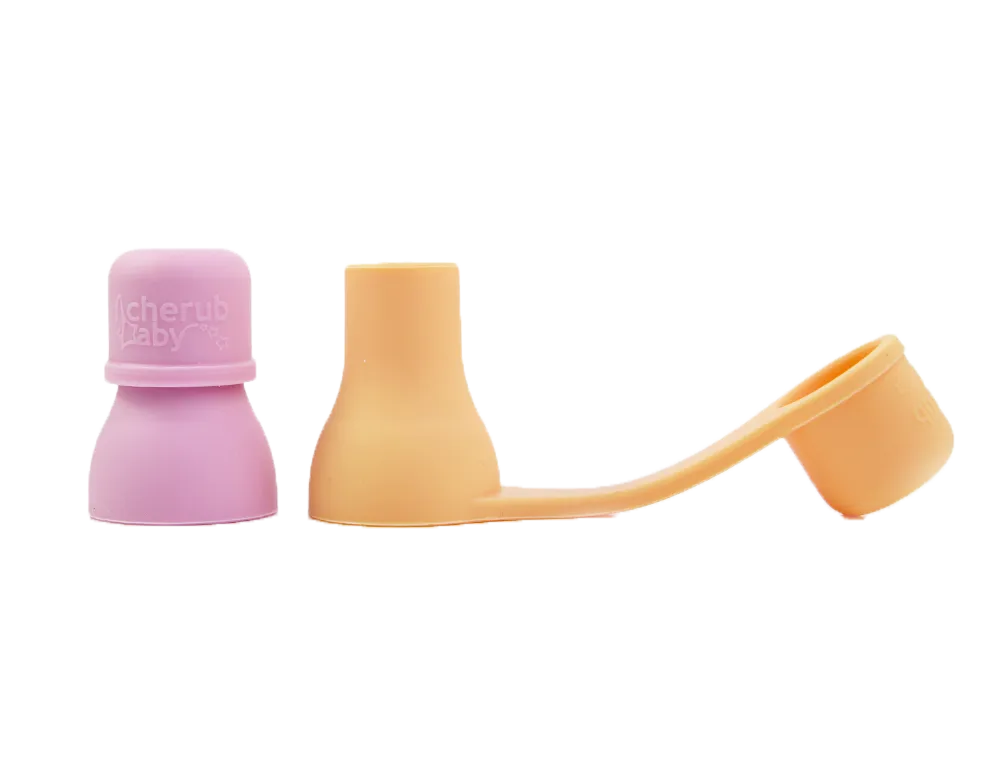 Silicone Food Pouch Soft Spouts 2PK - Peach/Blush