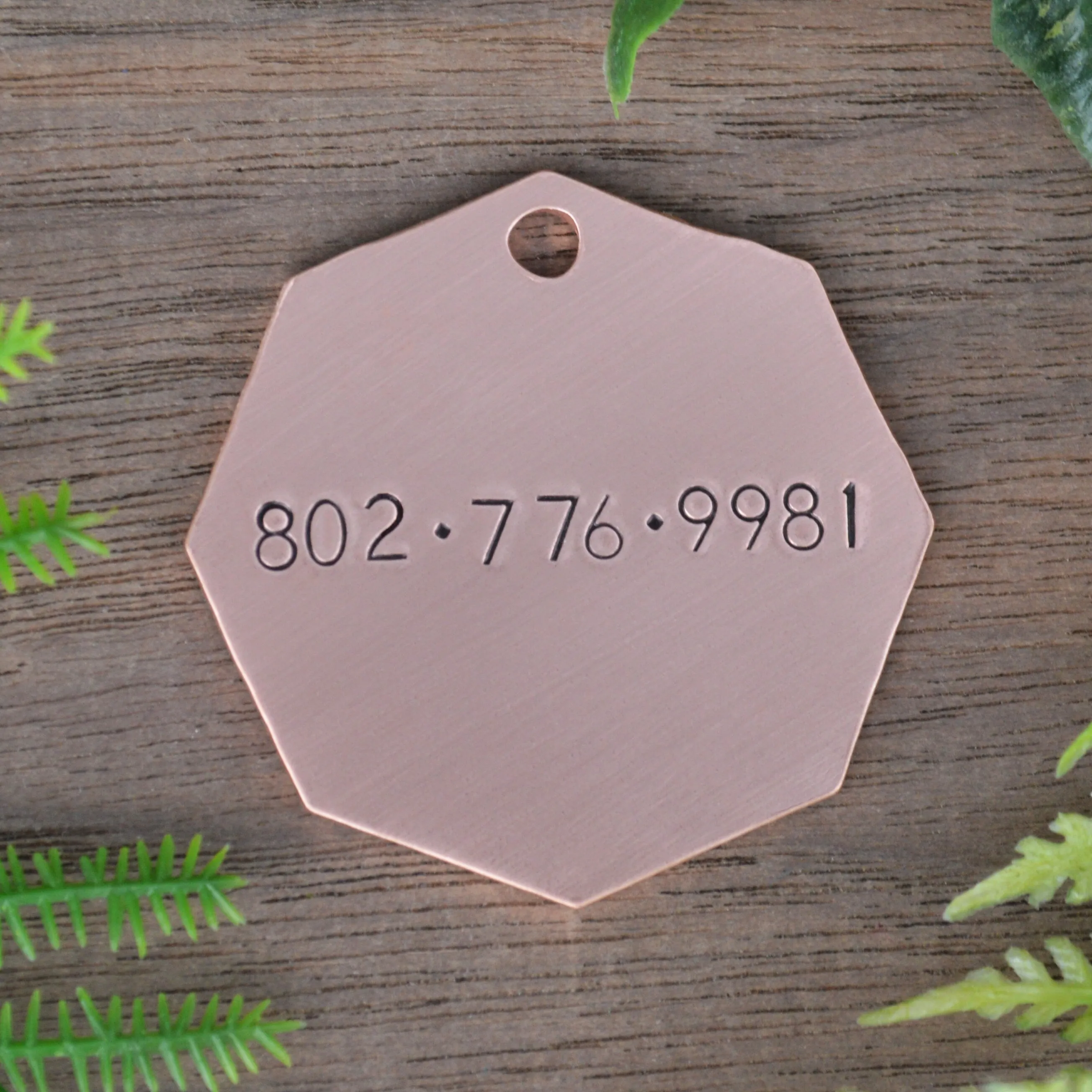 Snow Drops Hand Stamped Dog Collar Tag