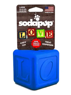 SodaPup - Love Cube Durable Rubber Chew Toy & Treat Dispenser