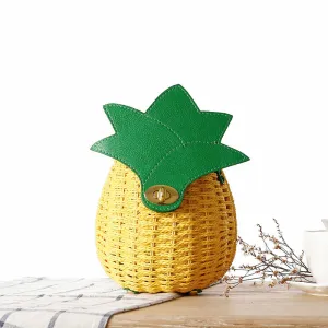 Summer Pastoral Pineapple Holiday Rattan Weave Bags
