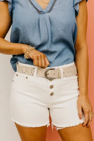 The Holly Frayed Hem Stretch Denim Shorts
