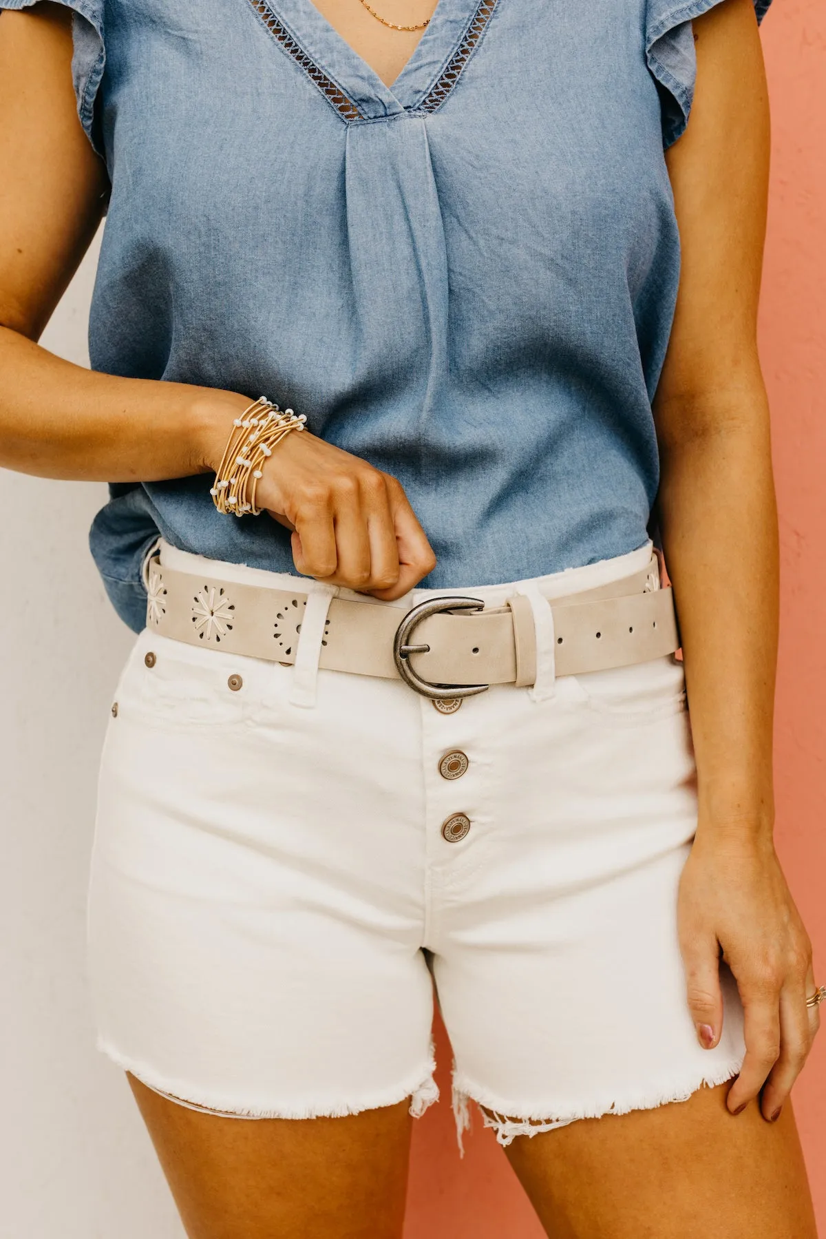 The Holly Frayed Hem Stretch Denim Shorts