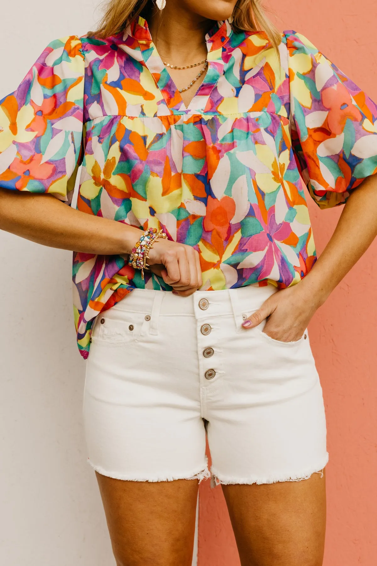 The Holly Frayed Hem Stretch Denim Shorts