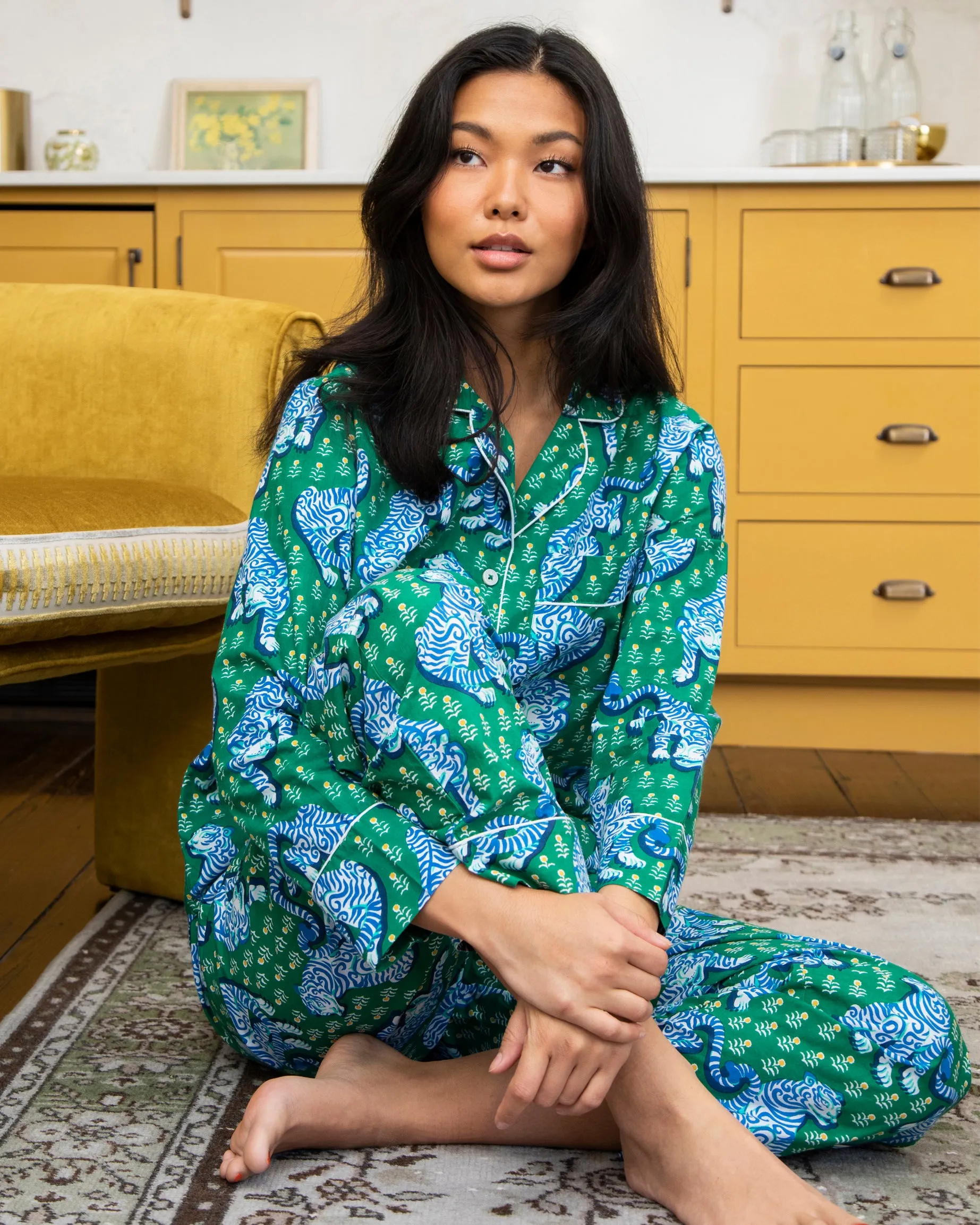 Tiger Queen - Tall Long PJ Set - Jade