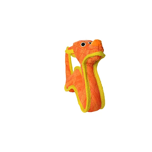 Tuffy Dog Toys - VIP Products - DuraForce Dragon Tiger - Orange, Durable, Squeaky Dog Toy