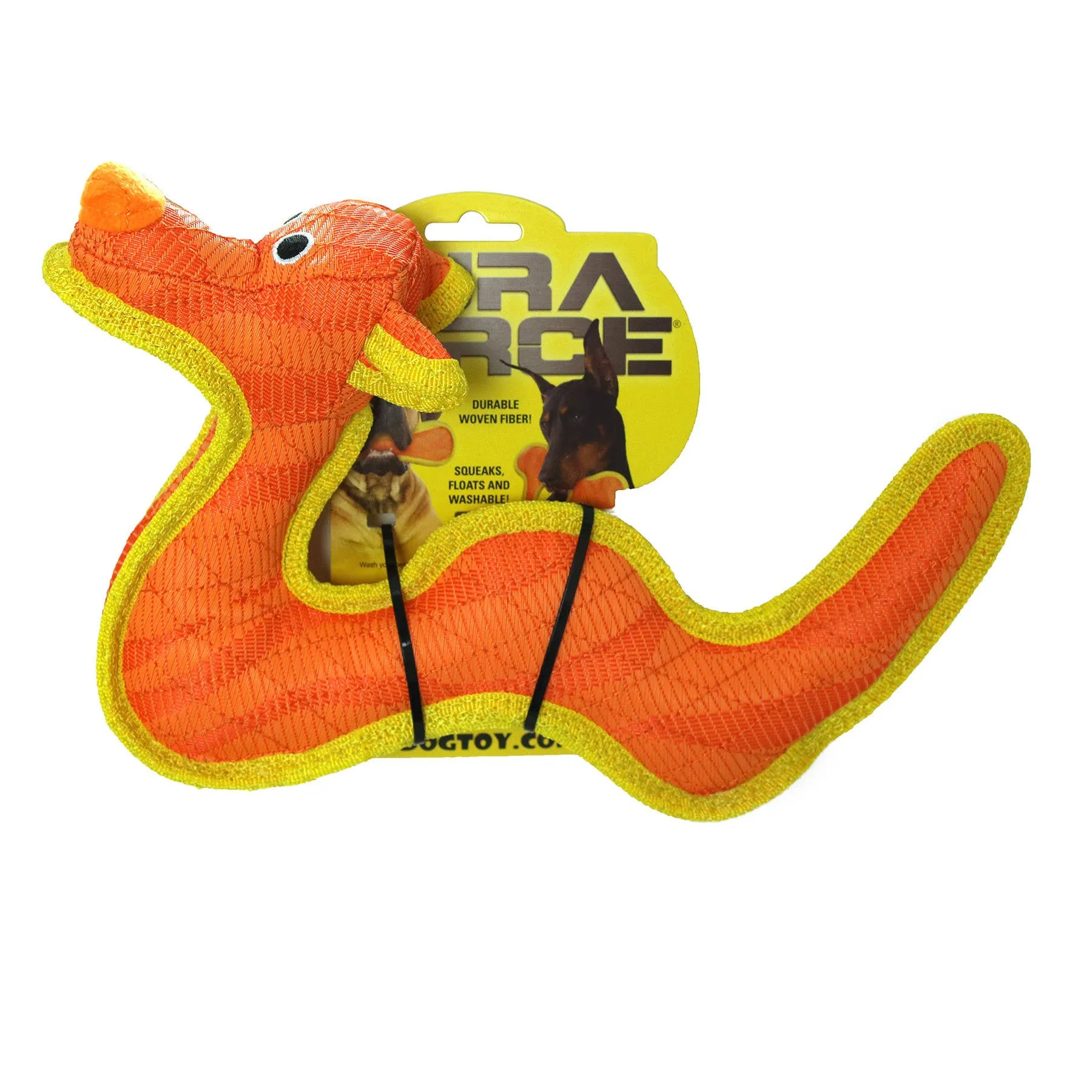 Tuffy Dog Toys - VIP Products - DuraForce Dragon Tiger - Orange, Durable, Squeaky Dog Toy