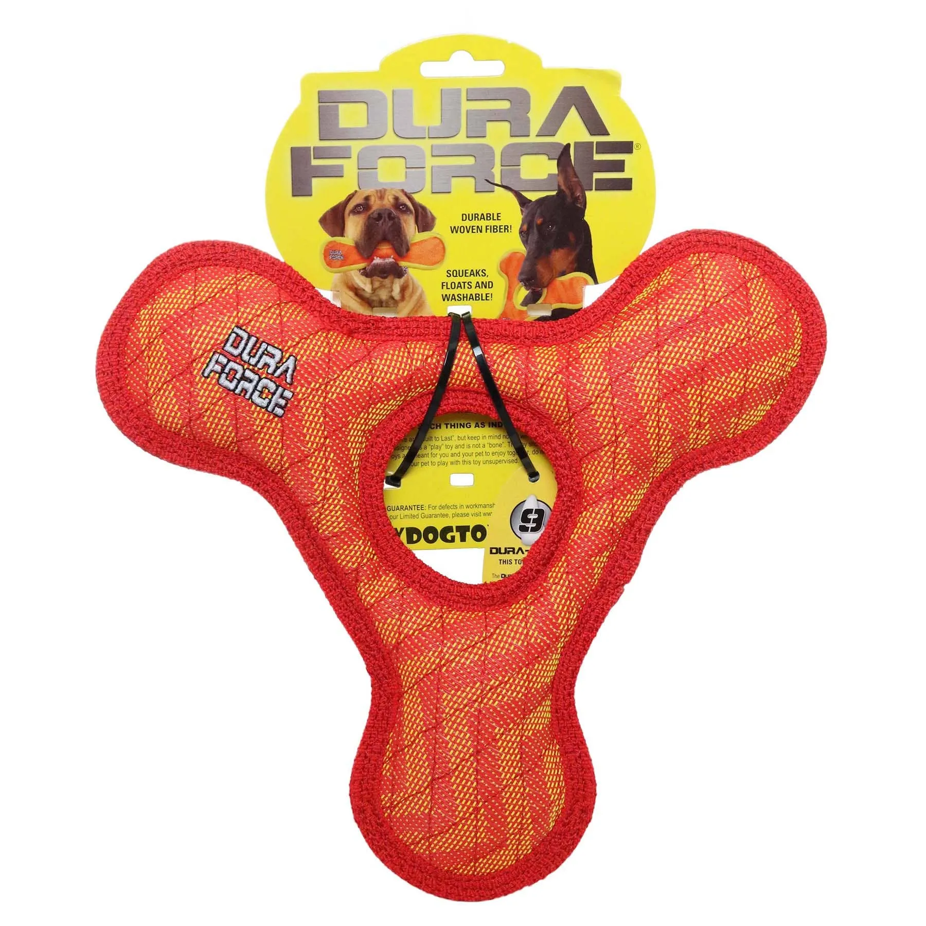 Tuffy Dog Toys - VIP Products - DuraForce Triangle Ring - Red, Durable, Squeaky Dog Toy