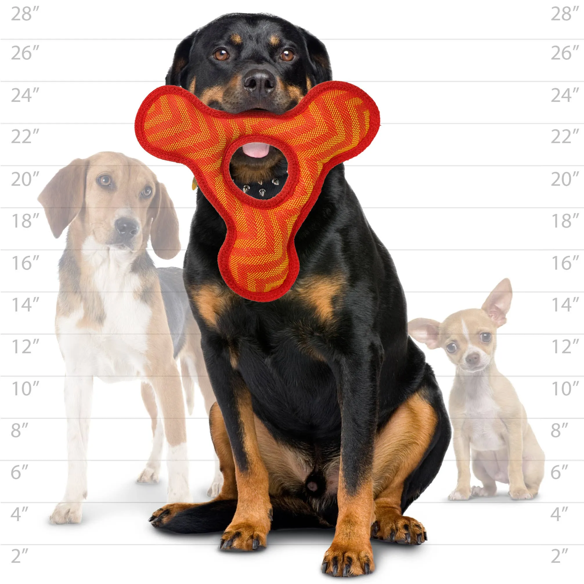 Tuffy Dog Toys - VIP Products - DuraForce Triangle Ring - Red, Durable, Squeaky Dog Toy