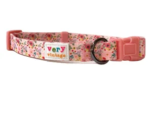 Very Vintage Designs - Garden Party - Pink Floral Flowers Recycled Collar & Leash