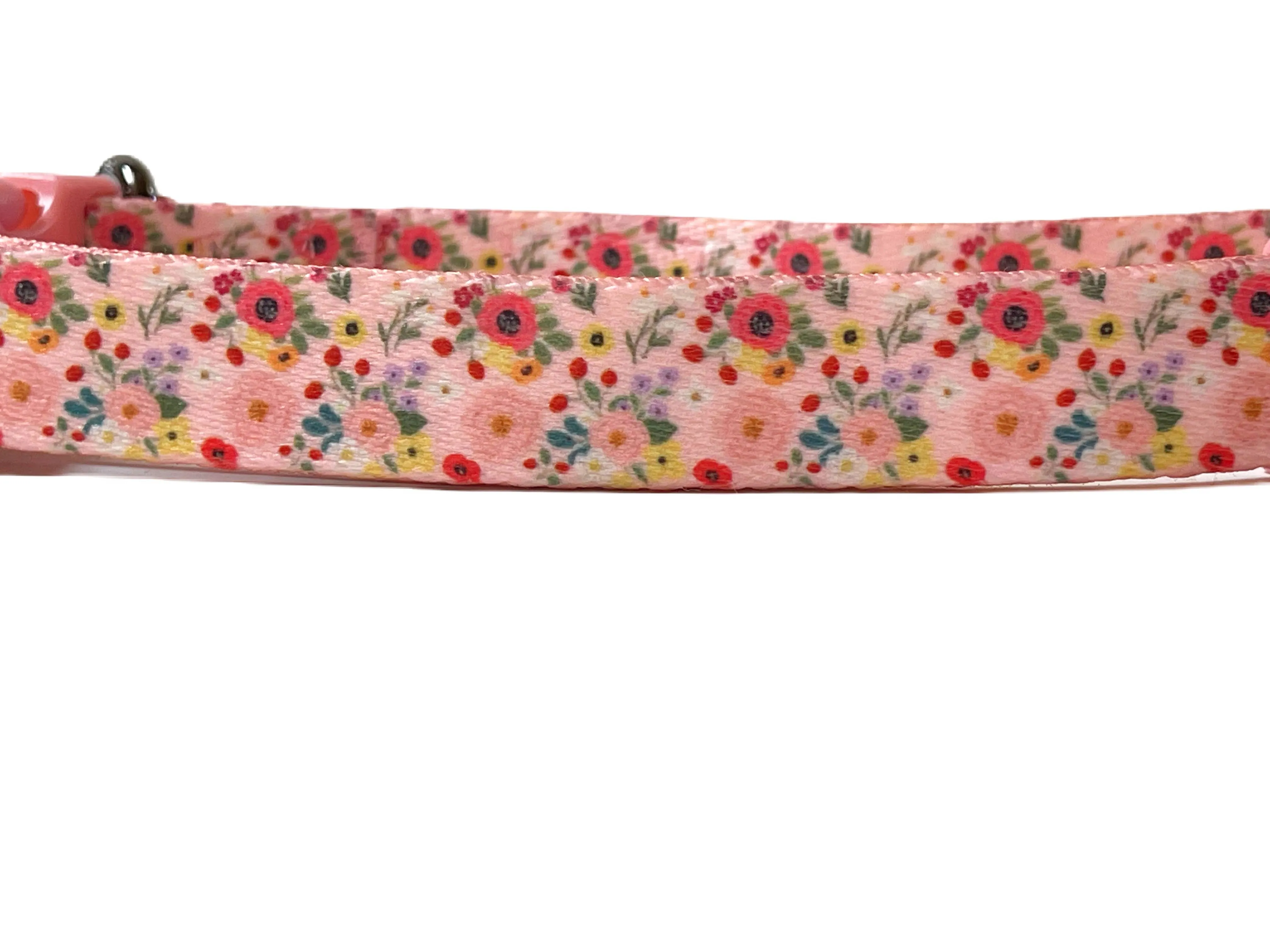 Very Vintage Designs - Garden Party - Pink Floral Flowers Recycled Collar & Leash
