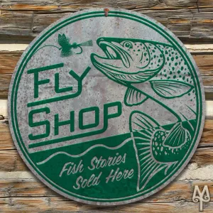 Vintage Fly Shop, Wall Sign