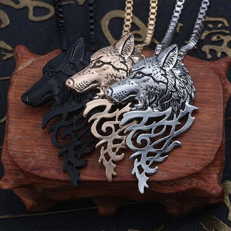 Vintage Wolf Head Necklace