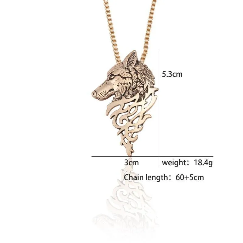 Vintage Wolf Head Necklace