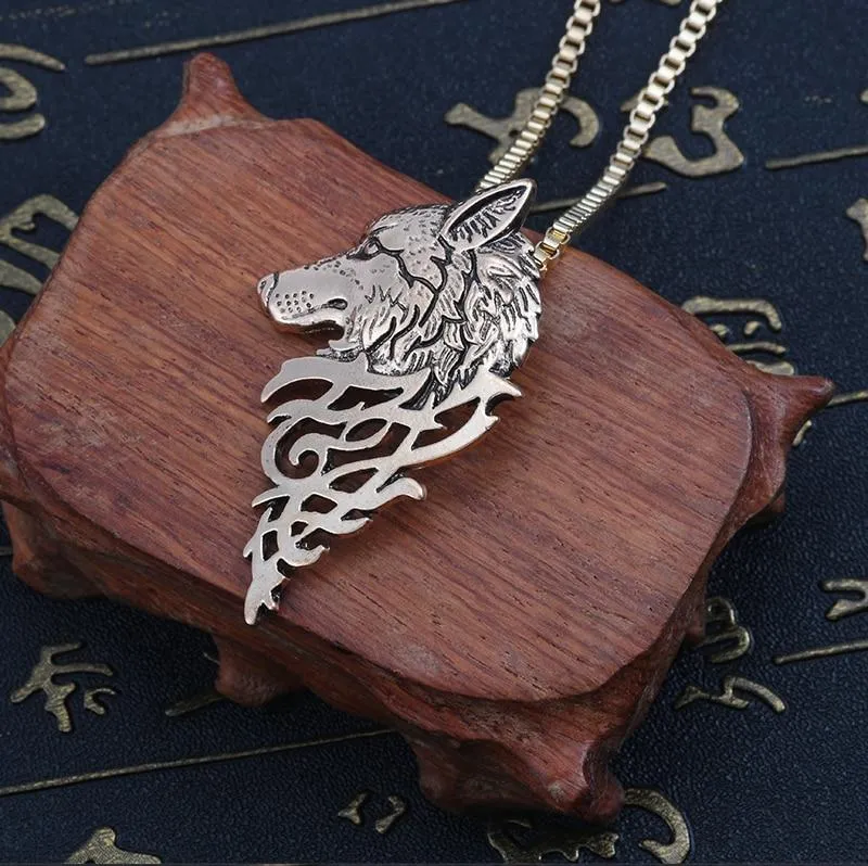 Vintage Wolf Head Necklace