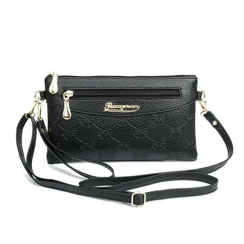 Women's Fashion Embossed Soft Material Mobile Bags