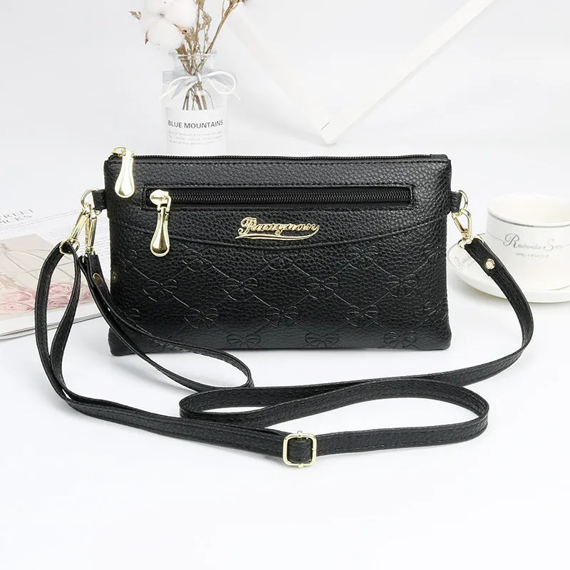Women's Fashion Embossed Soft Material Mobile Bags