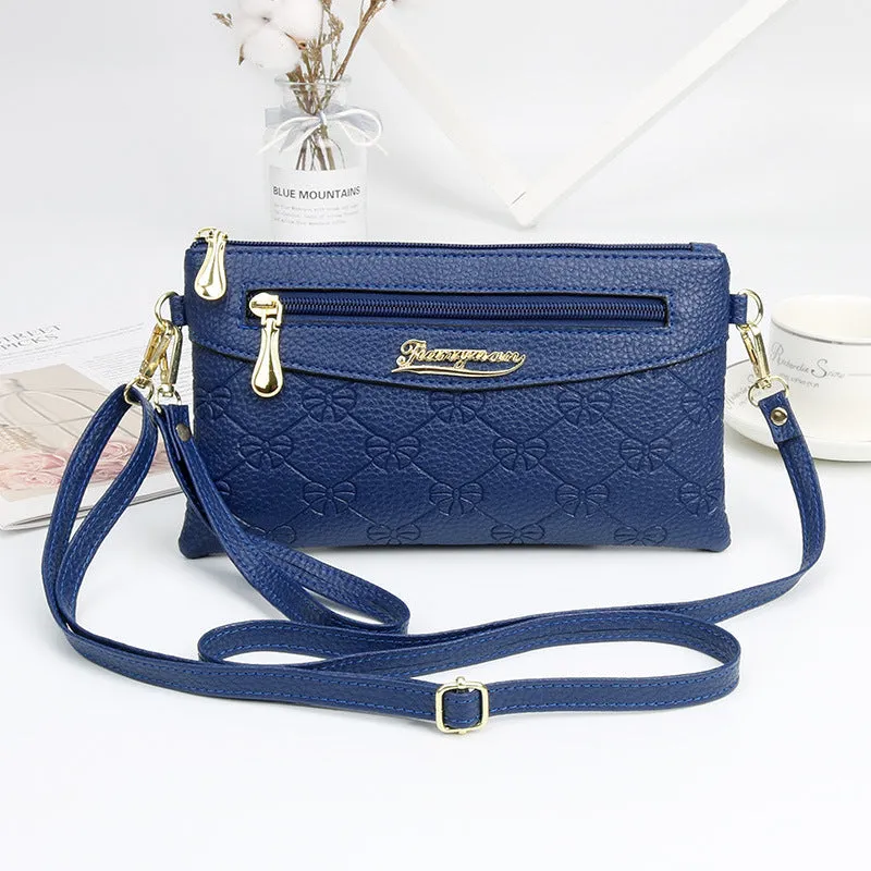 Women's Fashion Embossed Soft Material Mobile Bags