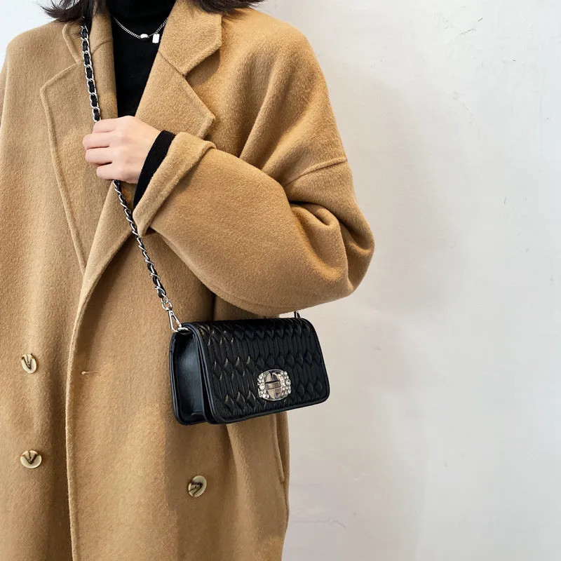 Women's Korean Style Pleated Chain Embroidery Thread Bags