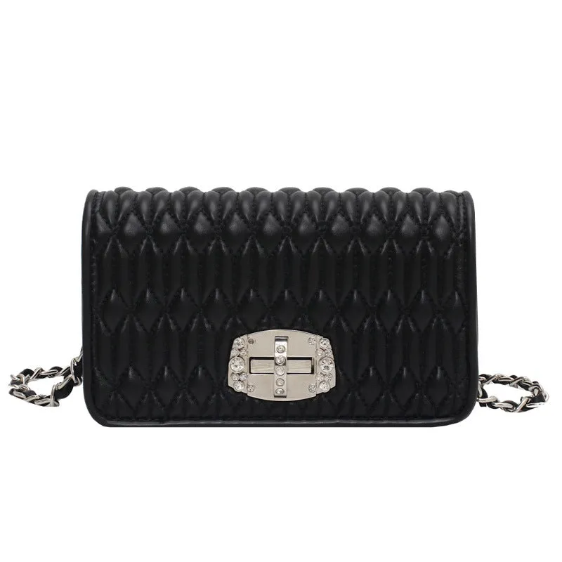 Women's Korean Style Pleated Chain Embroidery Thread Bags