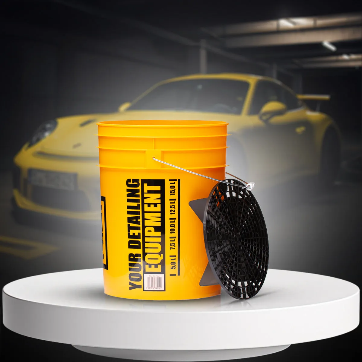 Work Stuff Bucket Yellow Wash  Separator Black