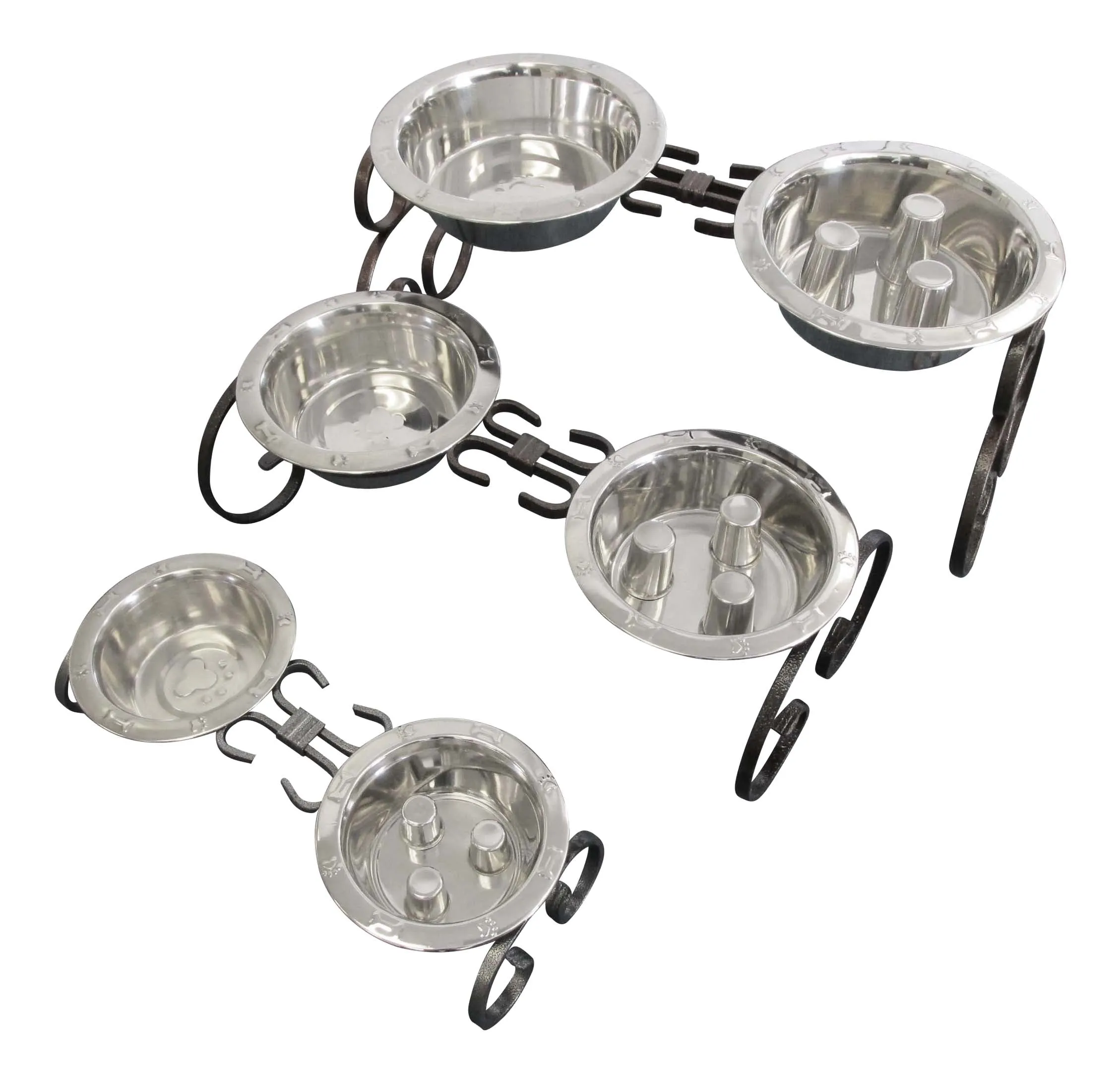 Wrought Iron Elevated Dog Diner 4"