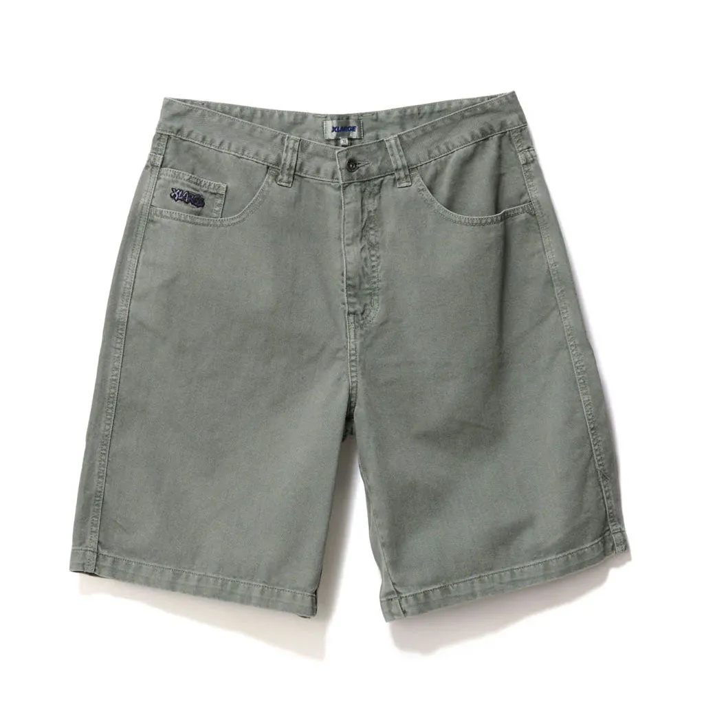 XLARGE PEACE MAN BULL DENIM SHORT - OLIVE GREY