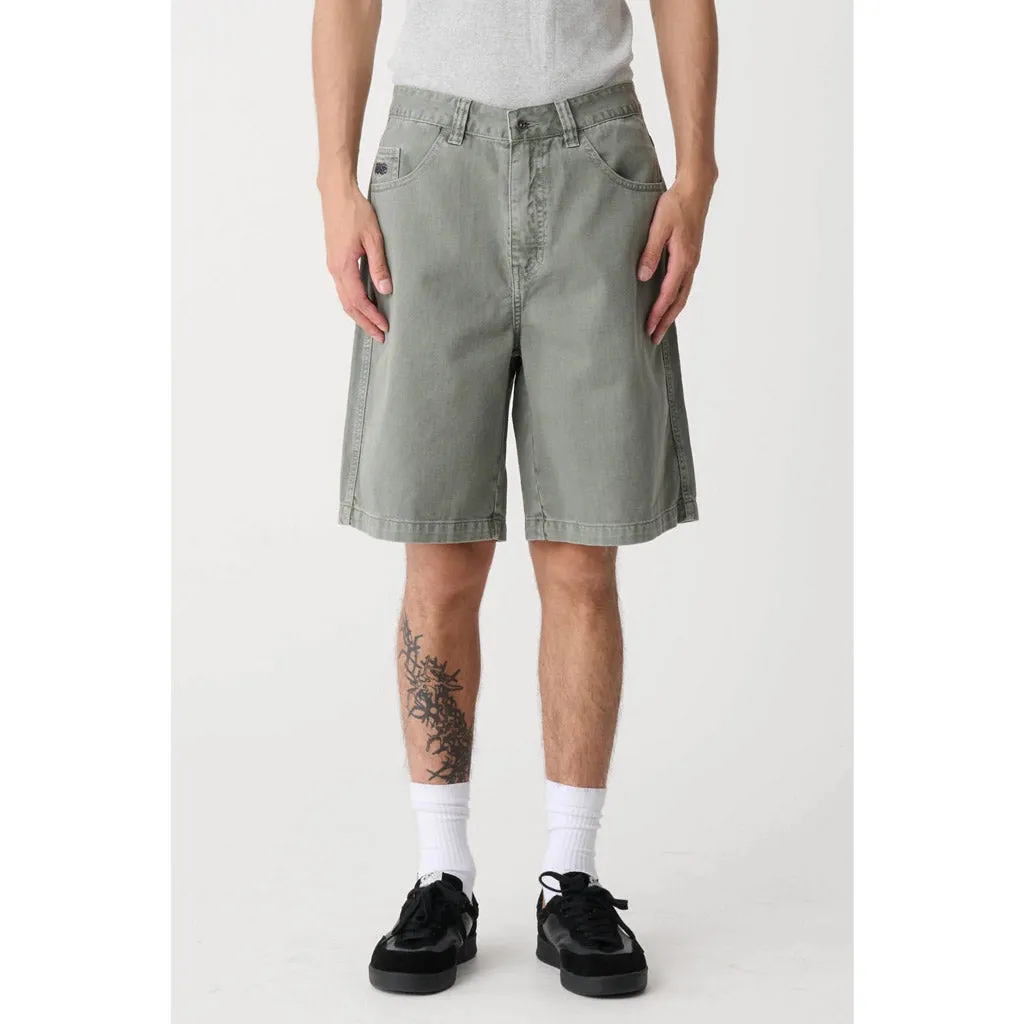 XLARGE PEACE MAN BULL DENIM SHORT - OLIVE GREY